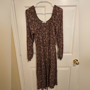 Chic Soul Brown & Light Blue Paisley Dress